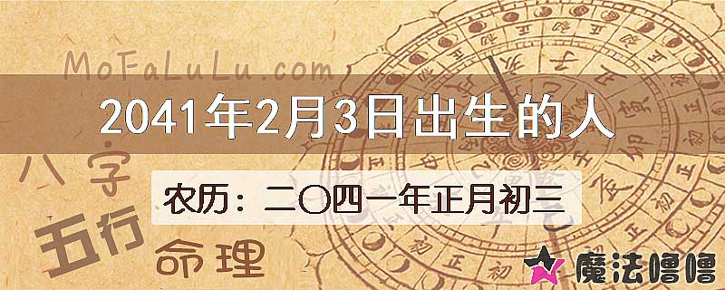 2041年2月3日出生的人