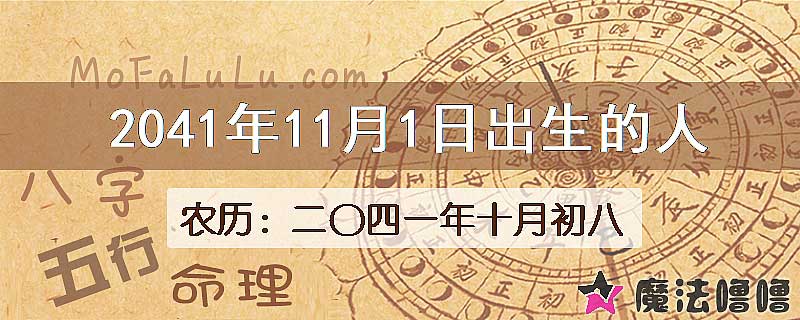 2041年11月1日出生的人