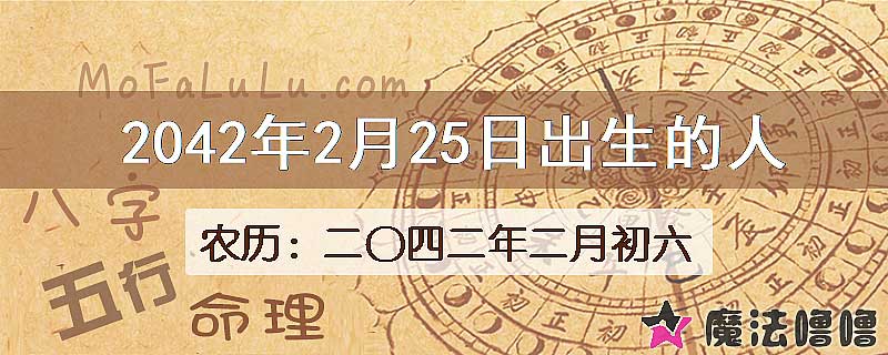 2042年2月25日出生的人