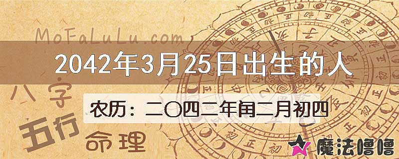 2042年3月25日出生的人