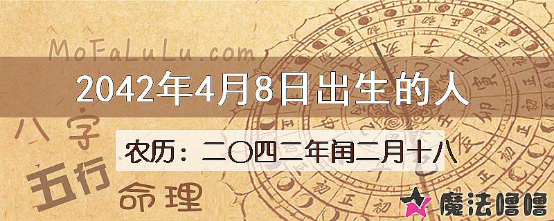 2042年4月8日出生的人