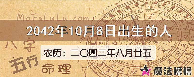 2042年10月8日出生的人
