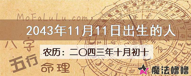 2043年11月11日出生的人