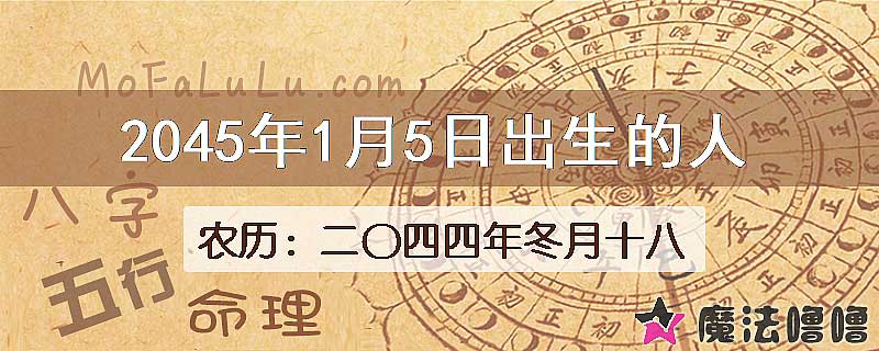 2045年1月5日出生的人