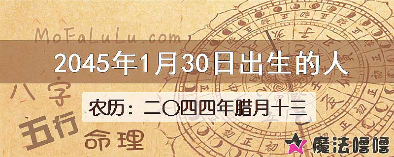 2045年1月30日出生的人