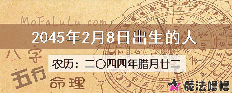 2045年2月8日出生的人