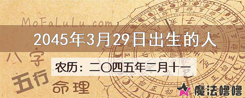 2045年3月29日出生的人