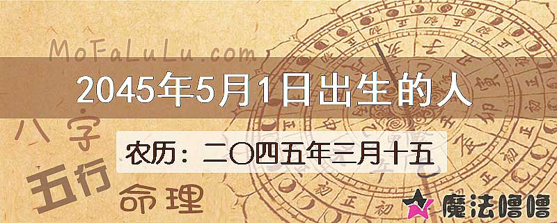 2045年5月1日出生的人