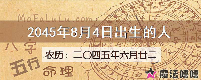 2045年8月4日出生的人