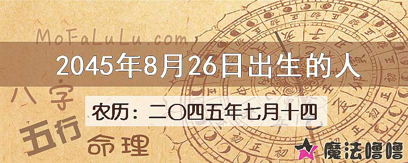2045年8月26日出生的人