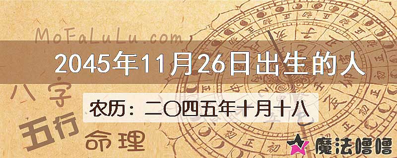 2045年11月26日出生的人