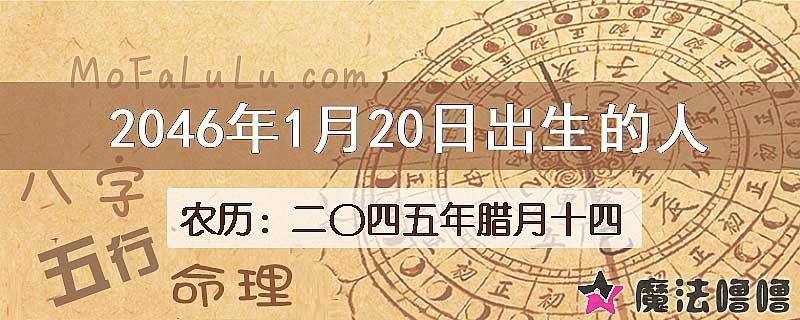 2046年1月20日出生的人
