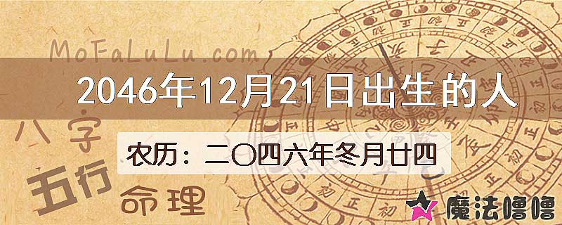 2046年12月21日出生的人