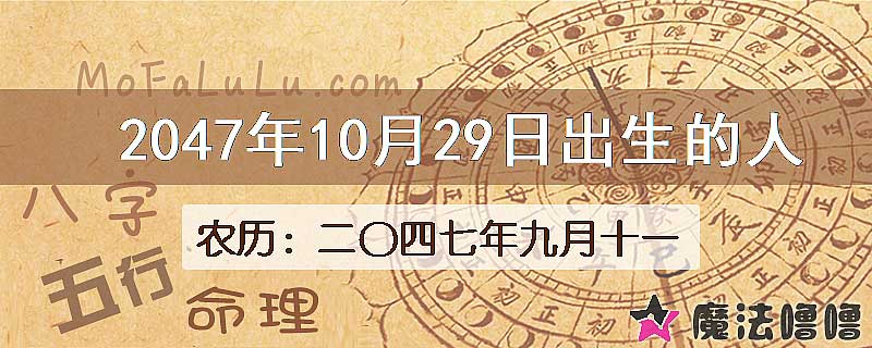 2047年10月29日出生的人