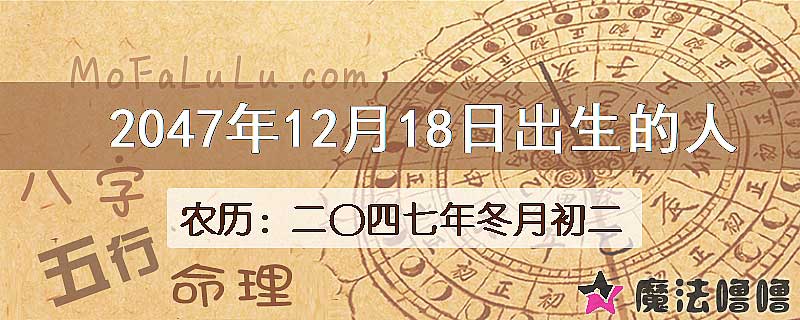 2047年12月18日出生的人