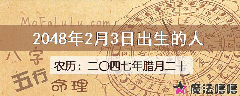 2048年2月3日出生的人