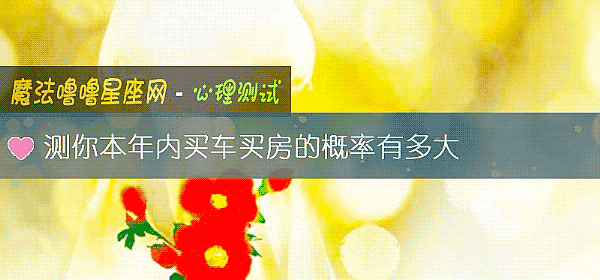 测你本年内买车买房的概率有多大