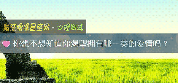你想不想知道你渴望拥有哪一类的爱情吗？