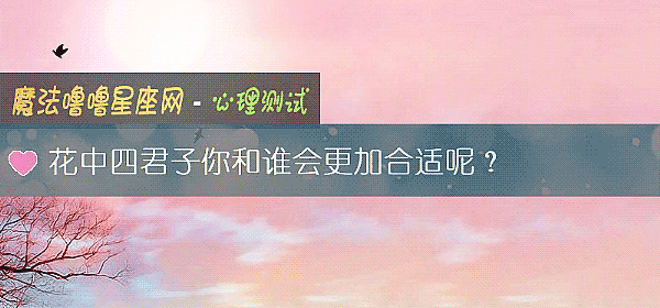 花中四君子你和谁会更加合适呢？