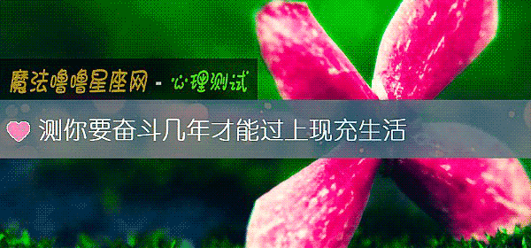 测你要奋斗几年才能过上现充生活