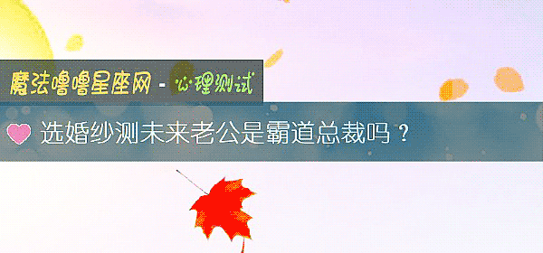 选婚纱测未来老公是霸道总裁吗?