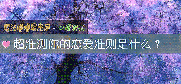 超准测你的恋爱准则是什么？