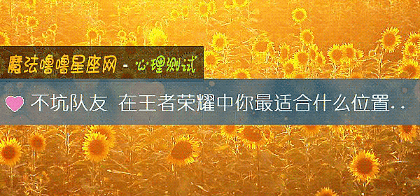 不坑队友 在王者荣耀中你最适合什么位置呢？