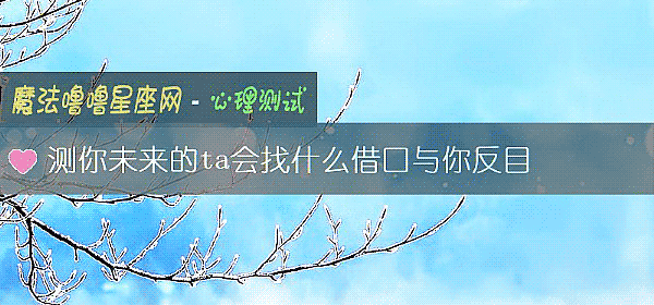 测你未来的ta会找什么借口与你反目