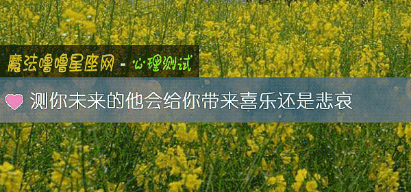 测你未来的他会给你带来喜乐还是悲哀