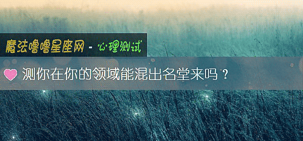 测你在你的领域能混出名堂来吗？