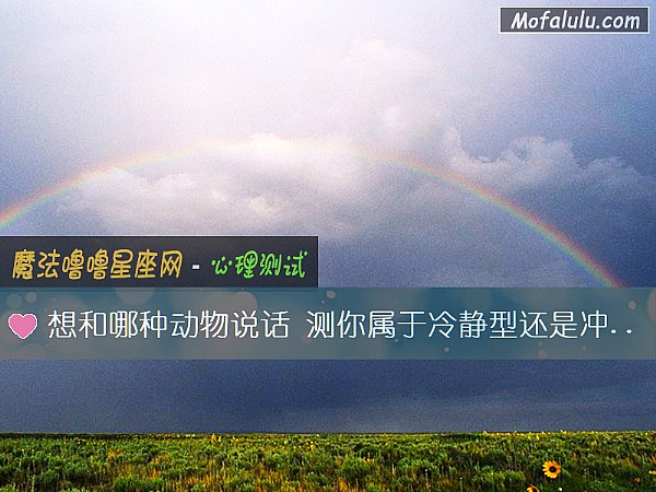 想和哪种动物说话 测你属于冷静型还是冲动型