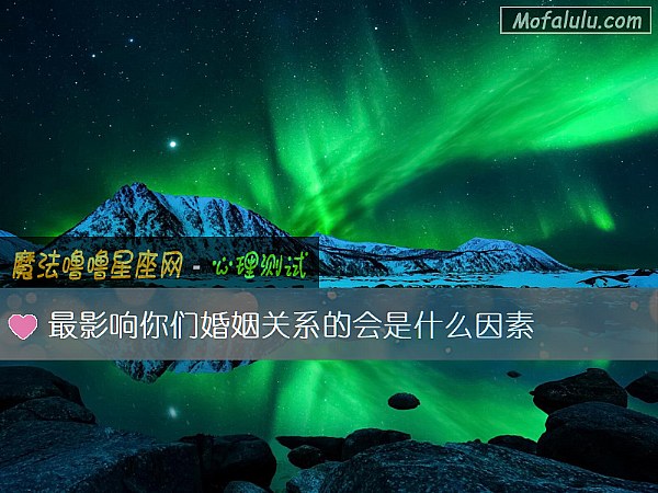 最影响你们婚姻关系的会是什么因素