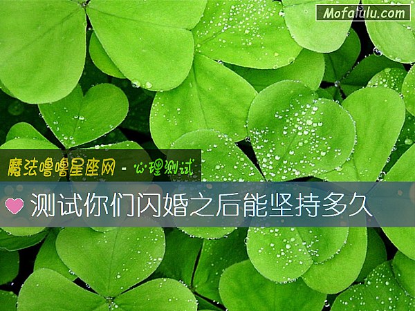 测试你们闪婚之后能坚持多久