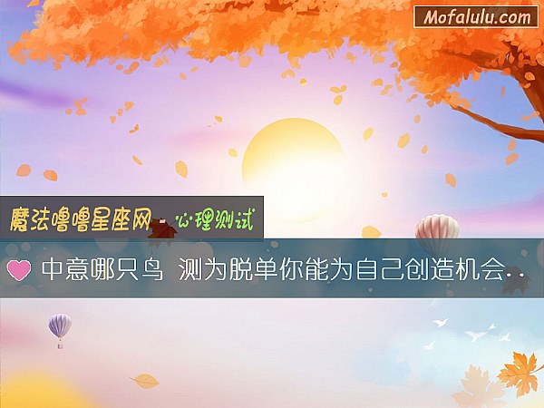 中意哪只鸟 测为脱单你能为自己创造机会吗？