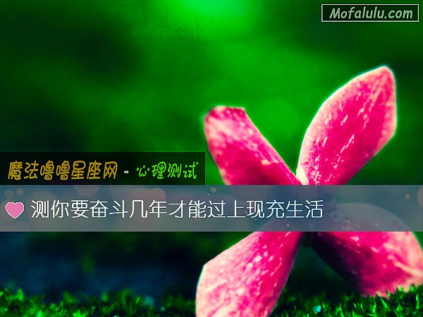 测你要奋斗几年才能过上现充生活