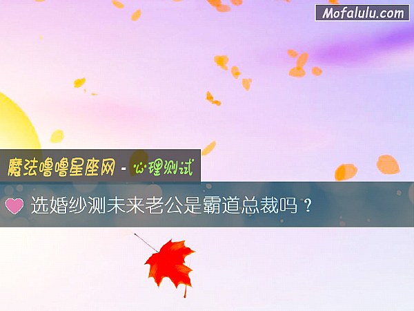 选婚纱测未来老公是霸道总裁吗？