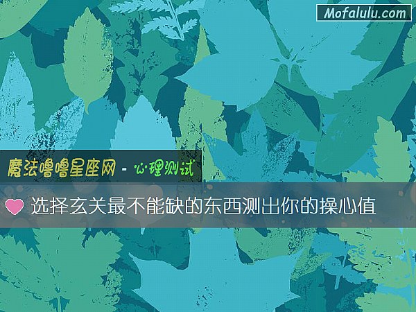 选择玄关最不能缺的东西测出你的操心值