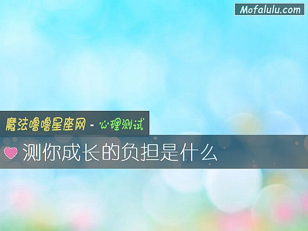 测你成长的负担是什么