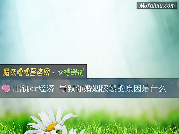 出轨or经济 导致你婚姻破裂的原因是什么