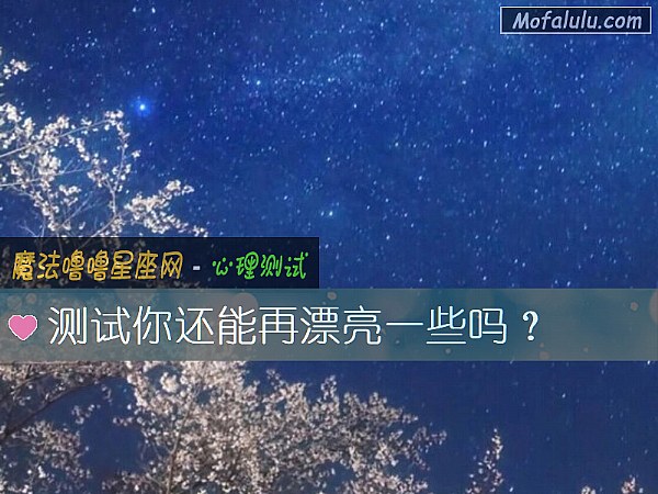 测试你还能再漂亮一些吗？