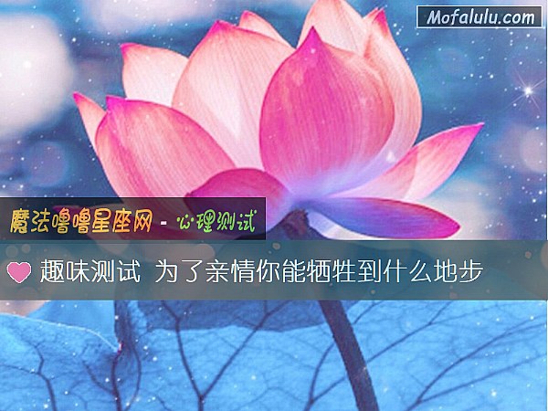 趣味测试 为了亲情你能牺牲到什么地步