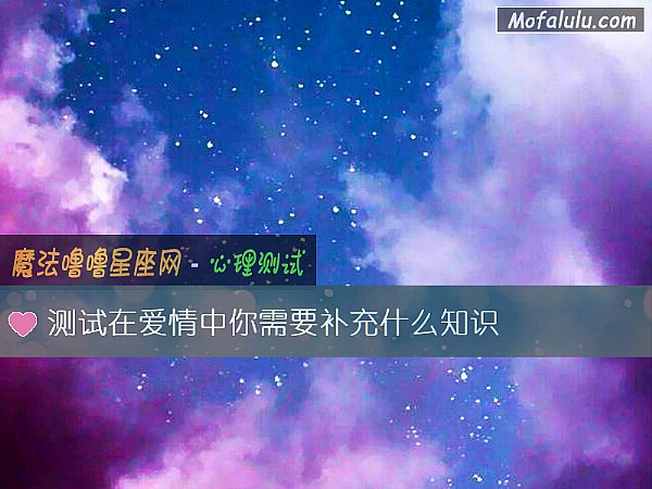 测试在爱情中你需要补充什么知识