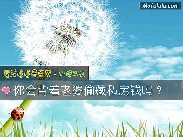 你会背着老婆偷藏私房钱吗？