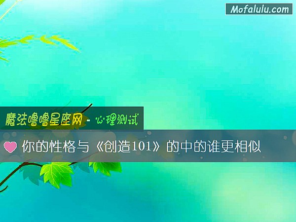 你的性格与《创造101》的中的谁更相似