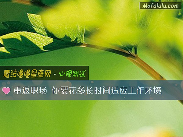 重返职场 你要花多长时间适应工作环境